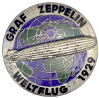 Luftfahrt und Raumfahrt
Eins. vers. emailliertes Abzeichen 1929 a.d. Weltflug des Graf Zeppelin mit dem LZ 127. Herst. G.T.D. Rs. Nadel. 44,5 mm. vor...