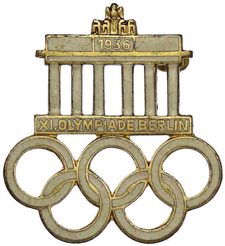 Olympische Spiele
Berlin 1936
Weiß emailliertes Abzeichen 1936, Brandenburger ...