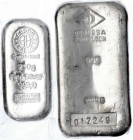 -1
2 Silberbarren: Degussa 1000 g. und Heraeus 250 g.