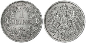 1 Mark großer Adler, Silber 1891-1916
1893 A. fast Stempelglanz. Jaeger 17.