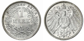 1 Mark großer Adler, Silber 1891-1916
1912 D. Stempelglanz, Prachtexemplar. Jaeger 17.
