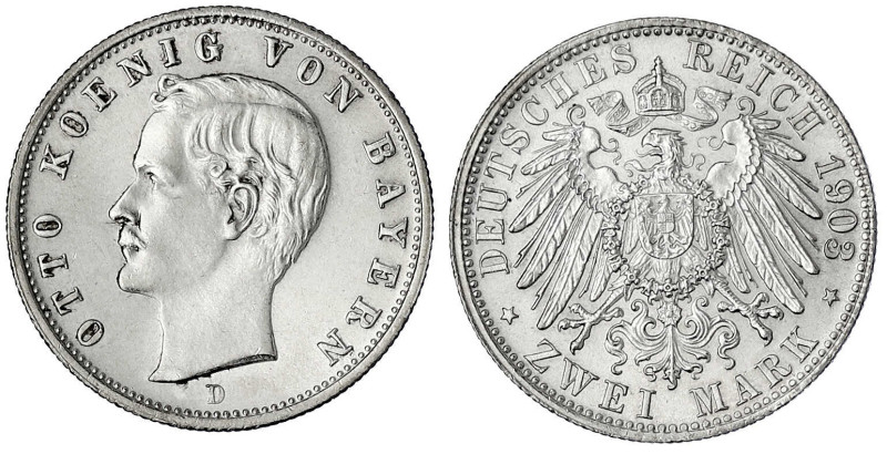 Bayern
Otto, 1886-1913
2 Mark 1903 D. vorzüglich/Stempelglanz. Jaeger 45.