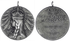 Allgemein
Tragbare Silbermedaille o.J. Glaser & Sohn, Dresden. Verein für das Deutschtum im Ausland. 27 mm; 10,73 g. vorzüglich