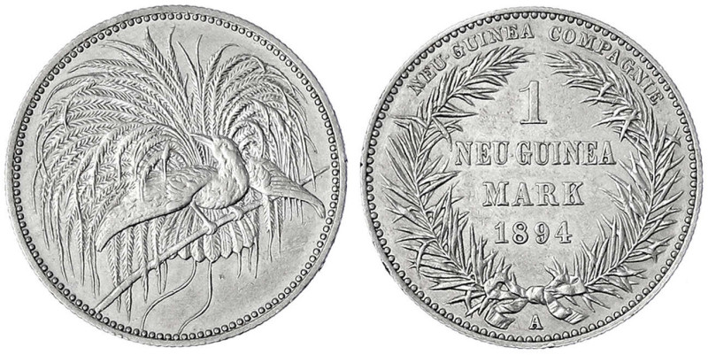 Deutsch-Neuguinea
Neuguinea Compagnie
1 Neuguinea-Mark 1894 A, Paradiesvogel. ...