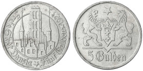 Danzig, Freie Stadt
5 Gulden 1923, Marienkirche. gutes vorzüglich. Jaeger D 9.