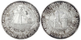 Danzig, Freie Stadt
2 Feinsilbermedaillen ("5 Gulden") 1974/76 auf 750 Jahre Danzig. Krantor und großes Siegel mit Kogge. Je 46 mm und 31 g. Polierte...