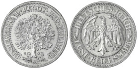 Kursmünzen
5 Reichsmark Eichbaum Silber 1927-1933
1928 A. sehr schön/vorzüglich. Jaeger 331.