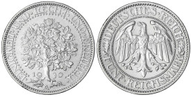 Kursmünzen
5 Reichsmark Eichbaum Silber 1927-1933
1930 A. vorzüglich, kl. Randfehler und Kratzer. Jaeger 331.
