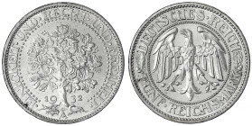 Kursmünzen
5 Reichsmark Eichbaum Silber 1927-1933
1932 A. vorzüglich/Stempelglanz. Jaeger 331.