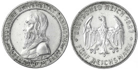 Gedenkmünzen
5 Reichsmark Tübingen
1927 F. sehr schön/vorzüglich. Jaeger 329.