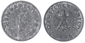 Kleinmünzen
1 Pfennig 1946 F. vorzüglich. Jaeger 373 b.