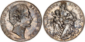 German States Bavaria 1 Vereinsthaler 1871
KM# 877, N# 15933; Silver; Ludwig II; "Madonnentaler"; UNC-