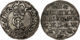 German States Mecklenburg-Schwerin 1 Schilling 1671
KM# 97; Silver 1.03 g.; Christian Ludwig I; Domitz Mint; XF