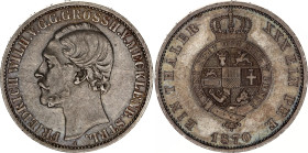 German States Mecklenburg-Strelitz 1 Taler 1870 A
KM# 100, N# 39936; Silver; Friedrich Wilhelm; Berlin Mint; Mintage 50'000; XF