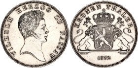 German States Nassau 1 Kronentaler 1832
KM# 54; N# 20258; Silver; William (1816-1839); Mintage 567 Pcs; Rare; AUNC