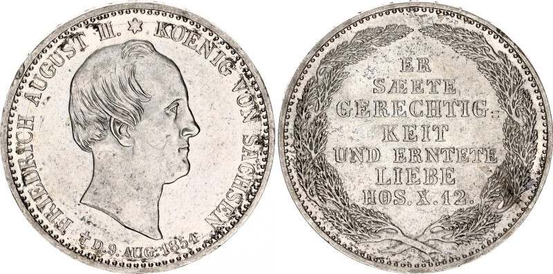 German States Saxony-Albertine 1/3 Taler 1854 F
KM# 1179, N# 26845; Silver; Fri...