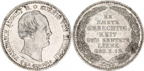 German States Saxony-Albertine 1/3 Taler 1854 F
KM# 1179, N# 26845; Silver; Friedrich August II; Death of King Friedrich August II; Mintage 29'000; U...