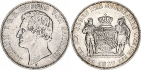 German States Saxony-Albertine 1 Taler 1867 B
KM# 1212, AKS# 135, N# 18677; Silver; Johann I; Ausbeutevereinstaler - Mining Taler; XF+