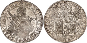 German States Saxe-Weimar Taler 1580
Dav# 9778; August (1553-1586). AR Taler 1580, Dresden Mint. Silver, AUNC, full lustrous. Rare in this grade.