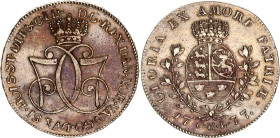 German States Schleswig-Holstein Taler / Speciedaler 1777 CHL
Dav# 1309; Christian VII, 1766 - 1808. Altona Mint. Munzmeister Caspar Henrik Lyng. Str...