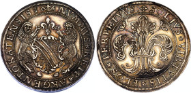 German States Alsace Strasbourg 1 Taler 1623 - 1657 (ND)
KM# 306, N# 33302; Silver; UNC, nice toning. Extremely rare in this condition.