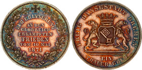 Germany - Empire Bremen 1 Taler 1871 B
KM# 249, N# 20414; Silver; Victory over France; "Siegestaler"; UNC with beautiful multicolour patina