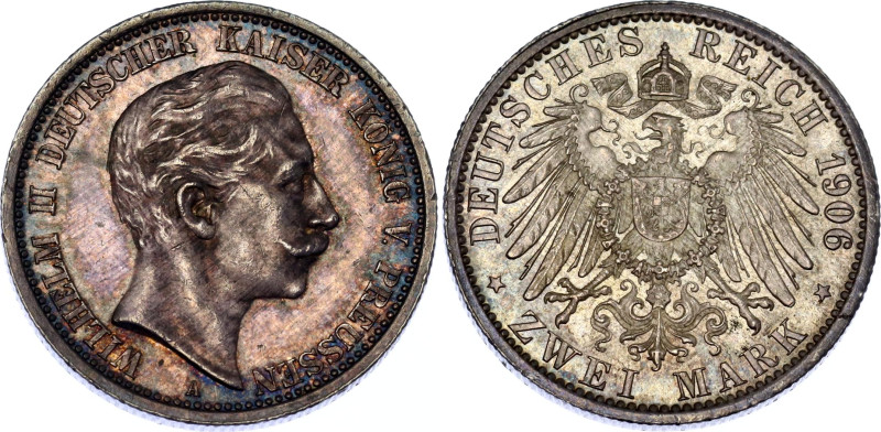 Germany - Empire Prussia 2 Mark 1906 A
KM# 522, N# 7935; Silver; William II; UN...