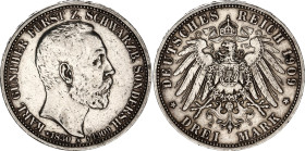 Germany - Empire Schwarzburg-Sondershausen 3 Mark 1909 A
KM# 154, J. 170, N# 33262; Silver; Karl Günther; Death of Prince Karl Günther; Berlin Mint; ...