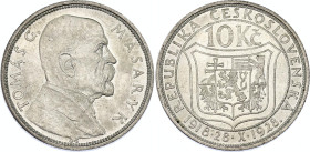 Czechoslovakia 10 Korun 1928
KM# 12, N# 12621; Silver; 10th Anniversary of Independence - Tomas Masaryk; UNC, full luster