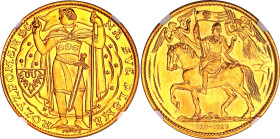 Czechoslovakia Gold 5 Dukat 1973 R Restrike NGC MS 67
X# M9, Fr# 9, N# 111457; Gold (.986) 20.00 g.; 1000th Anniversary - Christianity in Bohemia; UN...