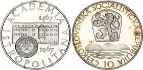 Czechoslovakia 10 Korun 1967
KM# 62, N# 12627; Silver., Proof; 500th Anniversary - Bratislava University; Mintage 5000 pcs; With original package