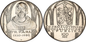 Czechoslovakia 100 Korun 1980
KM# 100, N# 20220; Silver., Proof; 650 Years - Birth of Petr Parléř; Mintage 9000 pcs; In original sealed box