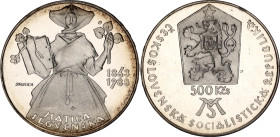 Czechoslovakia 500 Korun 1988
KM# 134, N# 20204; Silver., Proof; 100 Years - Matica Slovenská Institute; Mintage 5000 pcs; In original sealed box