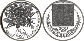 Czech Republic 200 Korun 1996
KM# 23, N# 30227; Silver., Proof; 100th Anniversary of the Birth of Karel Svolinský; Mintage 2000 only; In Original blu...