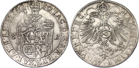 Austrian States Salzburg Guldentaler / 60 Kreuzer 1573
Dav# 123; N# 83300; Silver; Johann Jakob Khuen von Belasi Maximilien; XF