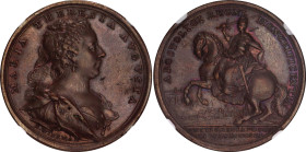 Austria Copper Medal "Maria Theresia 1st Year of Reign" 1741 MDCCXLI NGC XF 45 BN
Bronze 32 mm.; By A. Wideman; Maria Theresia; Vienna Mint; XF