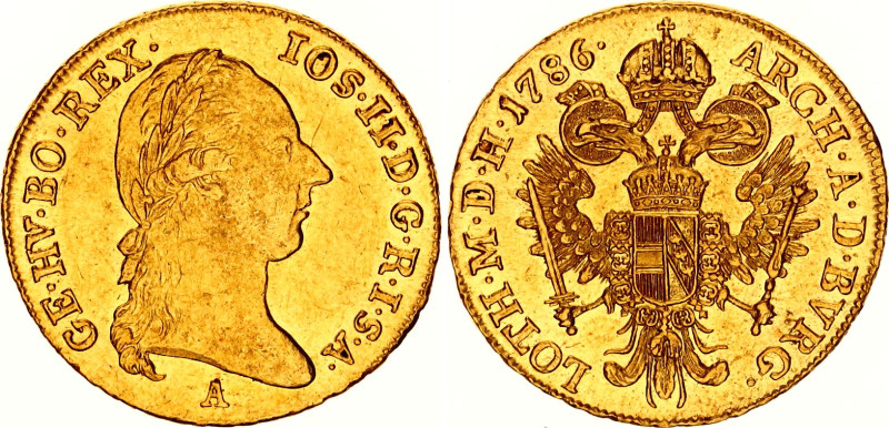 Austria 1 Dukat 1786 A
KM# 1873, ÉH# 1319, H# 1866, N# 33435; Gold (.986) 3.49 ...