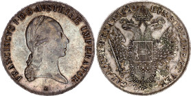 Austria 1 Taler 1820 M Milan
KM# 2162, Dav ECT# 7, Adamo# C42; N# 15154; Silver; Francis I of Austria; Dark patina; luster; AUNC-UNC