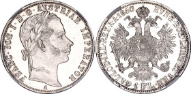 Austria 1 Florin 1860 A NGC MS 63
KM# 2219, N# 7004; Silver; Franz Joseph I