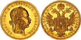 Austria 1 Dukat 1901
KM# 2267, N# 26247; Gold (.986) 3.49 g., 20 mm.; Franz Joseph I; UNC with minor hairlines, mint luster.