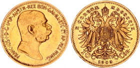 Austria 10 Corona 1909
KM# 2815, N# 14762; Gold (.900) 3.39 g.; Franz Joseph I; XF