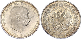 Austria 5 Corona 1909
KM# 2813, N# 12315; Silver; Franz Joseph I; AU-UNC, with hairlines