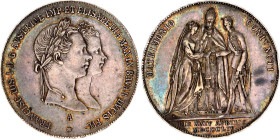 Austria 1 Gulden 1854 A
X# M1, N# 65023; Silver; Franz Joseph I; Wedding of Franz Joseph and Elisabeth; Vienna Mint; AUNC Toned