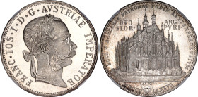 Austria 2 Gulden 1887 (1974) Kuttenberg Restrike NGC MS67
X# M7; Silver; Franz Joseph I; Reopening of Kuttenberg Mines; UNC