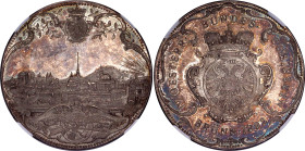 Austria 2 Gulden 1892 "4th Austrian Shooting Competition in Brunn (Brno)" NGC PF 64
Frühwald 2187, Hauser 5171; Silver, Proof; By A. Neudeck; Franz J...