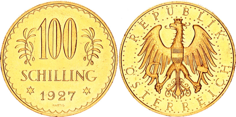 Austria 100 Schilling 1927
KM# 2842, Fr# 520, N# 15149; Gold (.900) 23.52 g.; V...