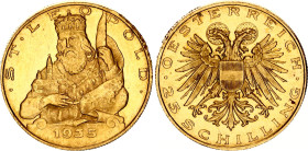 Austria 25 Schilling 1935
KM# 2856, N# 33407; Gold 5.87 g.; UNC, with hairlines