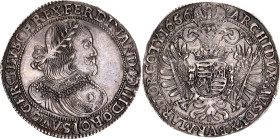 Hungary 1 Taler 1656 KB
ÉH# 939, H# 1243, CNH III# 340, N# 189727; Silver., 28.52 g.; Ferdinand III; Mint: Kremnitz; XF+.