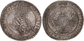 Hungary 1 Taler 1694 KB
KM# 214.8, Dav# 3264; Holy Roman Empire. Kingdom of Hungary. Leopold I. 1657-1705. AR Taler. Körmöcbánya (Kremnitz) mint. AU-...