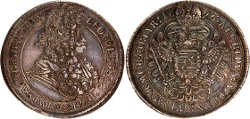 Hungary 1 Taler 1696 KB
KM# 214.8, Dav# 3264; Holy Roman Empire. Kingdom of Hungary. Leopold I. 1657-1705. AR Taler. Körmöcbánya (Kremnitz) mint. AUN...